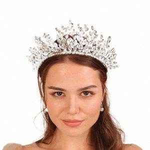 Luxury Rheste Bridal Crown for Women Headpiece Handmade Wedding Hair Jewelry Accores Fi Party Prom Tiaras Ornament X3Z2#