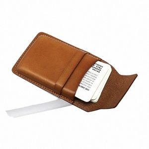 Nytt FI Busin Card Case äkta läder vintage män små kreditkortshållare 100% cowskin retro kvinnor mini mynt purses h9cp#