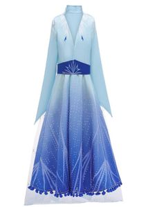 Замороженное платье детская снежная королева 2 II косплей Причудливое платье принцессы Девочки мультипликационные платья снежинки.