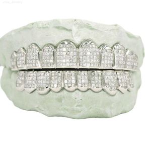 Prinzessin Cut 925 Silber VVS Custom Hip Hop Zähne Grillz mit vereiserem Moissanit Grillz18k Gold Diamond Grillz