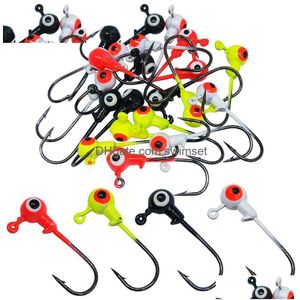 Fishing Lures Jig Heads With Double Eye Ball Head Sharp Hooks For Bass Trout Freshwater Saltwater Mti Pack Drop Delivery Dhgbj