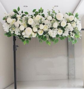 100 cm Custom Wedding Flower Wall Arrangement Supplies Seiden Pfingstrosen Künstliche Blumenreihe Dekor für Hochzeitseisenbogen Hintergrund 7070667