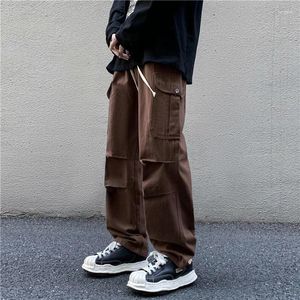 Men's Pants Cargo Casual Wide Leg Oversize Multily Pocket Trousers Loose Straight Korean Streetwear Fashion Vintage