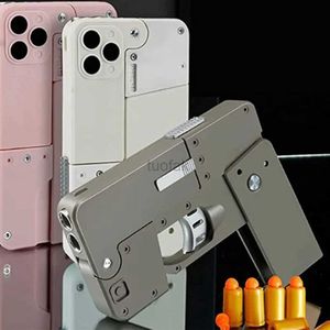 Gun Toys 2024 Soft Bullet Toy Gun Iphone Shell Ejecting Folding Phone TK Toy Pistol Shop Dropshipping Camouflage Christmas Gift For Kid 240416