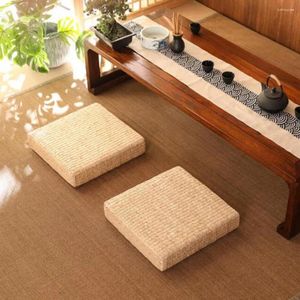 Kudde kvadrat användbar japansk stil halm platt säte lätt tatami matta andas för trädgård