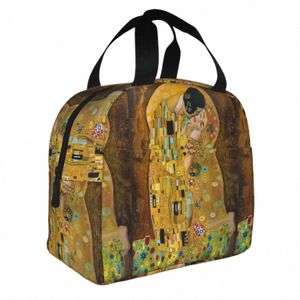 Gustav Klimt The Kiss Insulation Sougs Sacks Утечка Abstract Fryas Art Lunch Ctainer Cooler Bag Tote Lunch Box School Picnic C7TA#