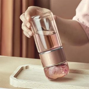 Water Bottles Heat Resistant Double Wall Glass With Filter Tea Separation Cup Tumbler Office Teacups Travel Drinkware