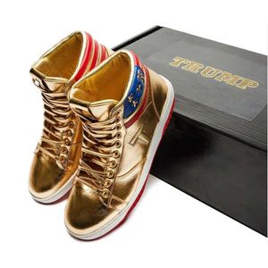 Com a caixa T Trump Sneakers masculino Sapatos casuais de basquete The Never Surrender High-Tops Designer 1 TS Executa