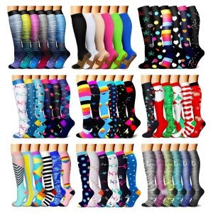 Socks Women Men Compression Socks 1520mmHg Best for Running Hiking Flight Travel Circulation Athletics Socks Men Nylon Sports Socks