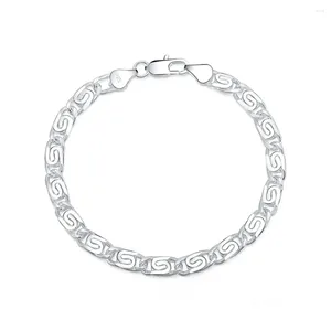 Braccialetti Link 925 Sterling Silver Bracciale filo da 8 pollici per Woman Man Charm Wedding Jewelry Regalo di compleanno