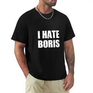 Herren Polos Ich hasse Boris T-Shirt Grafik Schwergewichte schnell trocknende Schwarze Herrenkleidung