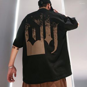 Herr t-skjortor tung vikt mode hiphop plus size topp t-shirt med korta ärmar