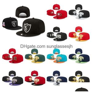 قبعات الكرة أزياء الجودة للجنسين كرة السلة Snapback Baseball Snapbacks جميع الفرق للرجال التطرز كرة القدم Sun Mesh Flex Dhzzq