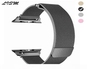 Milanische Schleife für Apple Watch Bands 42 mm 38 mm 44 mm Magnetische Schnalle Edelstahlarmbandbandgurt für die IWatch -Serie 4 3 2 14421827