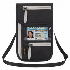 new Travel Passport Bag Neck Multi-functial Document Bag Waterproof Passport Holder RFID Document Bag N2fV#