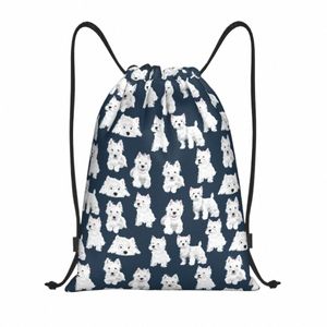 west Highland White Terrier Dog Drawstring Bags for Shop Yoga Backpacks Men Women Cute Westie Puppy Sports Gym Sackpack v5tp#