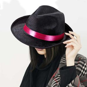 Berets Fedora Hat Jazz Bowler Mężczyzn Mężczyźni Kobiety Modna HEAPEAR PANAM TOP na Rave Party Night Club Travel Halloween