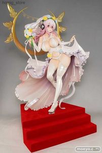 Экшн -игрушки фигуры 24 см аниме Super Sonico сексуальное свадебное платье Deluxe Standdiing Model Dolls Toy Giz