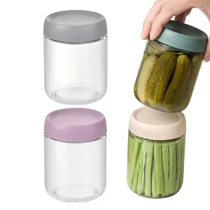 Garrafas de armazenamento Overnight Oats Jars 4pcs jarra de vidro à prova de vazamento Alimentos seguros Bons vasos de vedação para frescura e qualidade
