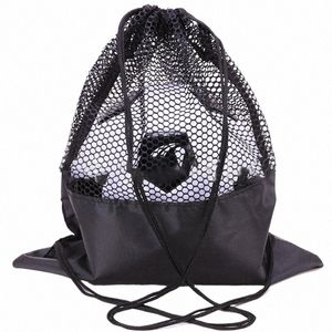 basketball Football Net Pocket Bag Drawstring Fitn Sport Backpack Portable Large Capacity Lightweight Outdoor Sports Bag 81UE#