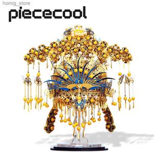 3D Puzzles Piececool Model Building Kits Phoenix Coronet 3D Metal Puzzle Jigsaw DIY Toys for Adult Teen Brain Teaser Y240415