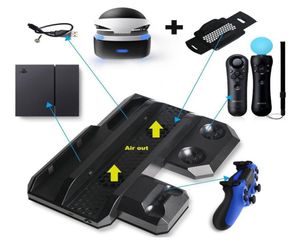 Multifunktion vertikal konsolkylningsställ PS4 Pro PS4 Slim PS Move PS4 Controller Charger Station VR Showcase6345699