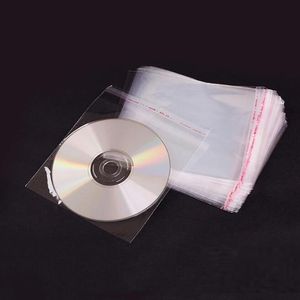 CDレコードプラスチック製ダストプルーフバッグディスクケースホルダーストレージプラスチックラップクリアセルフ接着セロファンパッケージバッグ