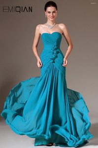 Partykleider blau trägerloser Schatz handgefertigte Blumen Promkleid Kleid Kleid
