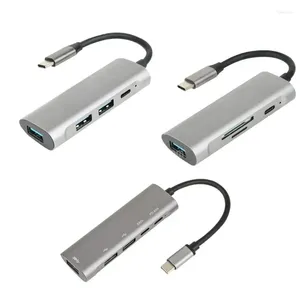 Elegancki aluminiowy typ C do piasty USB z portem USB3.0/2.0 dla wielu urządzeń