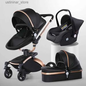 Barnvagnar# 2024 Luxury Baby Barnvagn 3 i 1 nyfödd barnvagn Baby Car Carriante Shell Type Pushchair High Quality Baby Pram High Landscape L416