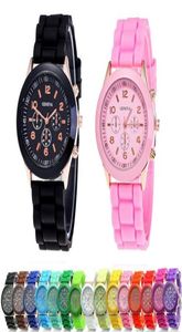 Fashion Candy Ginevra Guarda Silicone Ghyly Shadow Watch Unisex Mens Womens Ladies Classic Rose Gold Dress Quartz Timer3746772