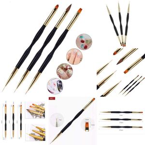 Nuovi 3 pezzi/set Nuovo pennello Penna 3D Suggerimenti 3D Basvelle per gel UV fai -da -te disegno design di pittura manicure utensile per nail art