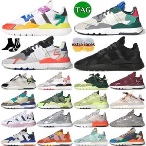 Nite Jogger Sneakers Pride Тройной черный белый шок красный серый один паров 3 м облачный плюс Парк темно -зеленый замороженный желтый оттенок