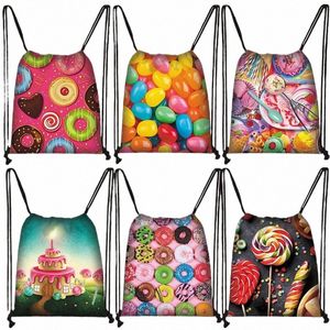 3D DUT Rainbow Lollipop Print Bag Bag Сумка для женщин рюкзаки с большими возможностями для хранения для хранения для туристов, держатель для туристов, подарок подарки M1TT#