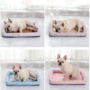 Pet Dog Cooling Mat Pad Summer Dogs Cats Ice Silk Bed Cushion Sofa Kitten Puppy Sleeping Nest Pets Supplies 240416