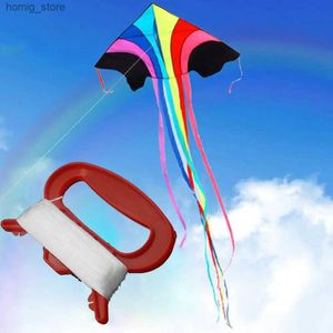 100 Meter Outdoor Sport Flying Kite String Dünner Faden mit D-förmiger Wickelplatten-Werkzeugkit Childrens Stunt Kite Großhandel Y240416