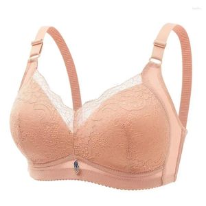 Yoga Outfit Wire Free Upper Push Up Women Bra 36-42 Sporty Thin Lace Embroider Transparent Wireless Bras Female Solid Sleep Sexy Underwear