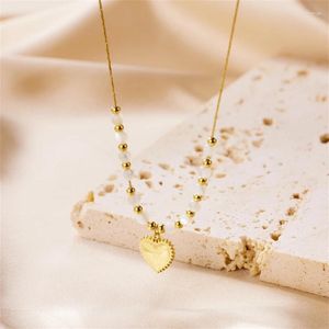 여성용 Choker Valentine 's Day Jewelry 라인톤 체인 목걸이가있는 여성 스테인레스 스틸 하트 펜던트 액세서리