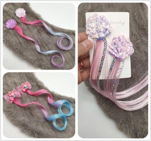 Kızlar saç tokası çocuk saç klips basit barrette denizkızı kabuk saç ipi aksesuarları çocuk peruk ipi saç başı giymek 50pcs 02084776274