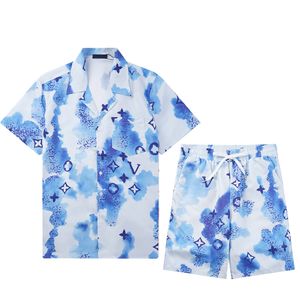 Designer Bowling-Shirt-Blumenhawaiianer Kurzarm, lässiger Button-Down, Größen M-3xl