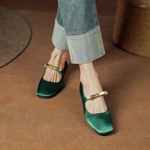 Casual Schuhe Bowknot Flas Elegant niedriger Absatz Einfacher französischer Stil Satin Frühling Herbst Flache Frau Squaretoe Ballet Flats flats