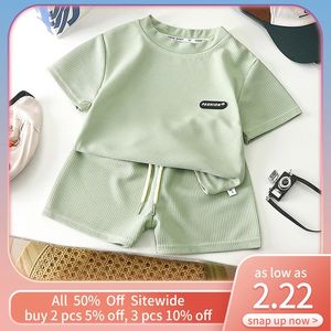 2pcs Fashion Children Shorts Sets Summer Kids Olde Boy Girl Baby Cotton Tee Pan