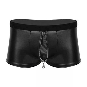 Calzini sexy da uomo sexy pantaloni corti in pelle aperta per sesso con cerniera sesso senza cavallo morbido bighellone fetish boxer hot hot hot sexi 240416