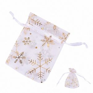 50pcs jóias tule tule saco de traço de tração de casamento de casamentos de casamento de natal favor o presente 7cm*9cm bolsas de jóias de bolsas de chocolate a7qi#