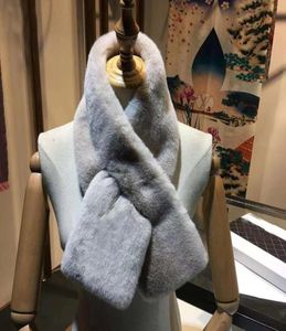 2022 Luxury Brand New Fashion Soft Women Faux Rabbit Fur Collar C Scarf Plush Neck Warmer Winter Shawl Wrap women muffler29312818953740