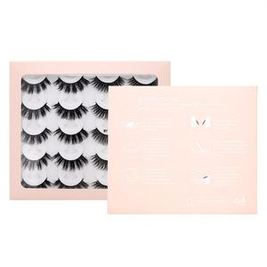 wholesale 10 Pairs 25mm fluffy Volume Soft Thick Handmade Natural Faux Mink False Eyelashes Free shipping lashes extention with Pink Gift box