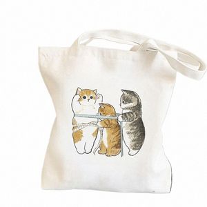 Cat Shop Bag Shopper Bolso Jute Bag torba Bolsa Compra Fabric SHO Custom x8wa#