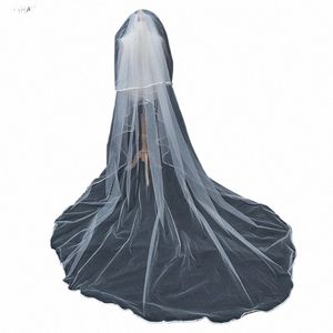 manray Free Ship 2T Satin Edge Wedding Veil Cover Face Bridal Veils With Comb Cheap Wholesale Price Veil Accories r22j#
