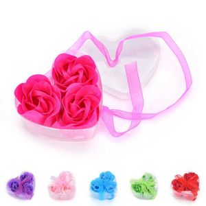 Handgefertigte Seife Herz Rose Blume handgefertigt duftende Badkörperseife Hochzeitsgeschenke für Gäste Brautjungfer Geschenk Party bevorzugt Souvenirs 240416