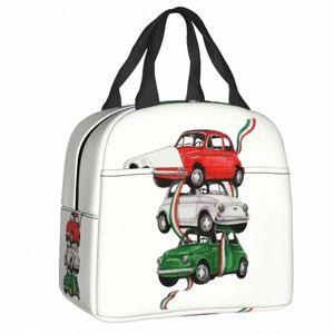 vintage Italy Flag Car Lunch Bag for Cam Travel Italian Pride Thermal Cooler Insulated Bento Box Women Kids Food Lunch Tote K6Qk#